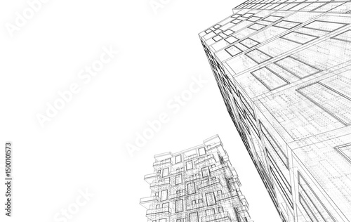 Fototapeta Naklejka Na Ścianę i Meble -  Abstract modern architectural 3d rendering