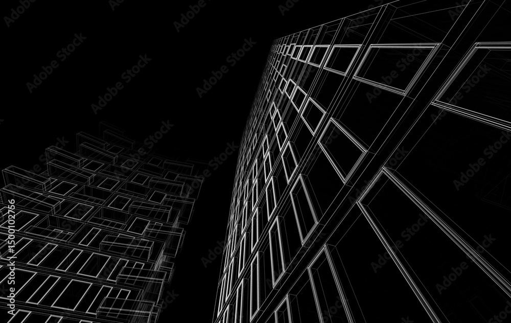 Fototapeta premium Abstract modern architectural 3d rendering