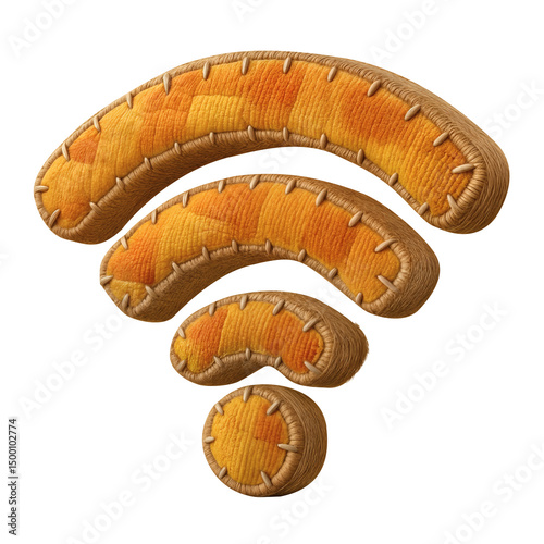 SÍMBOLO DE WIFI NO ESTILO FESTA JUNINA FEITO DE TECIDO 