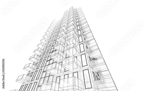 Fototapeta Naklejka Na Ścianę i Meble -  Abstract modern architectural 3d rendering