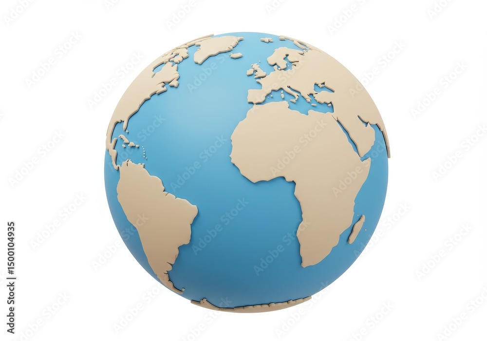 3D Illustration of Illustration of the earth globe isolated on white background 3D Illustration of Illustration of the earth globe isolated on white background