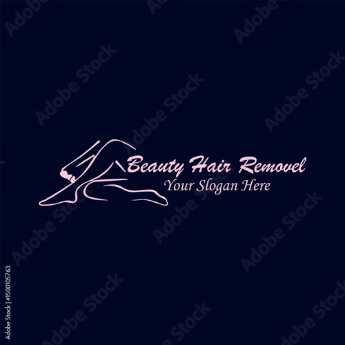 hair cutting and body hair removal logo design vector