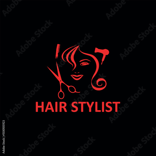 hair cutting and body hair removal logo design vector