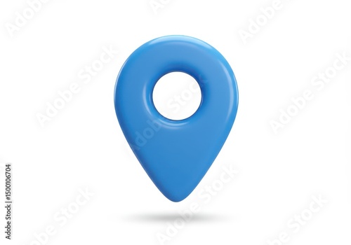 Free Download 3D Illustration of Blue location pin isolated on white background for mapping and navigation - GFXLoad