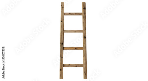 Vertical wooden ladder shelf