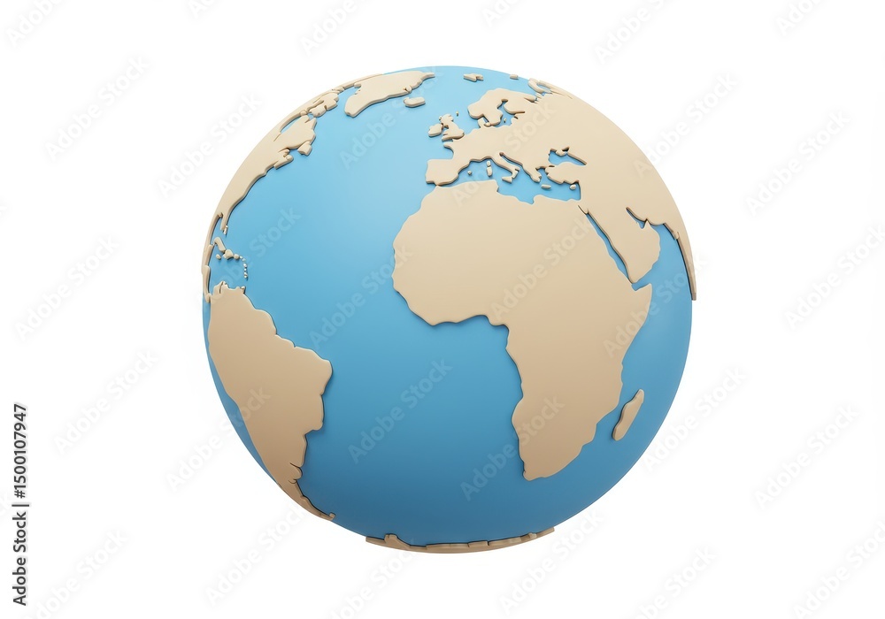 3D Illustration of Illustration of the earth globe isolated on white background 3D Illustration of Illustration of the earth globe isolated on white background