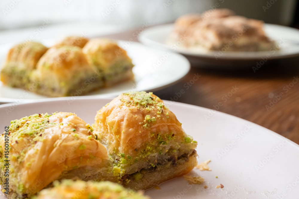 traditional local turkish baklava in close up traditional local turkish baklava in close up
