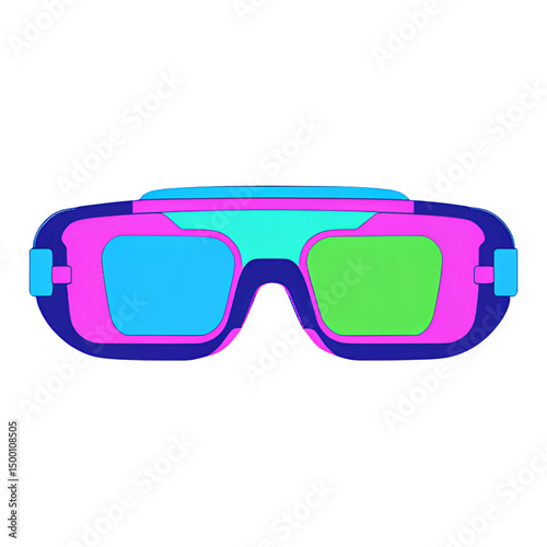 Augmented-Reality-Glasses-Icon-Tech-Line-3D
