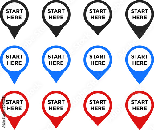 start here with map icon set. Location pin. perfect for maps. position symbol