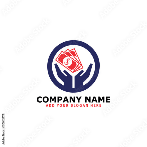 hand cash money logo design vector