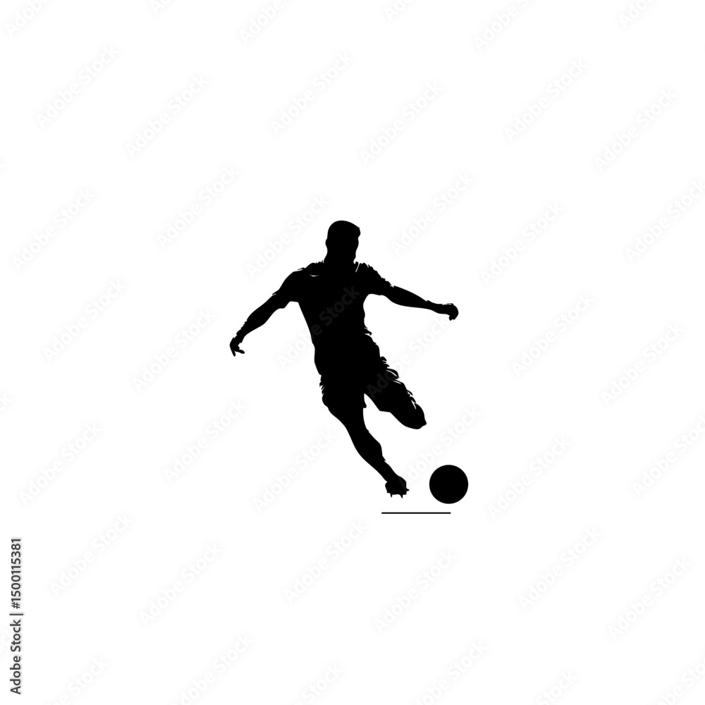 Striker Kicking Ball - Minimalist Football Clipart Striker Kicking Ball - Minimalist Football Clipart