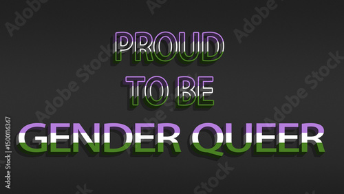 Happy Pride Month Gender Queer Pride Flag Horizontal Background