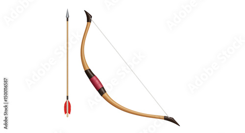 Isolated Bow and Arrow Set