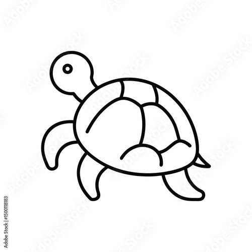 turtle vector outline icon isolated on white background