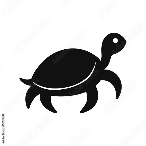 turtle silhouette vector icon on white background