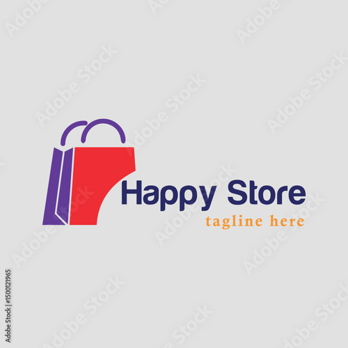happy store logo design vector format