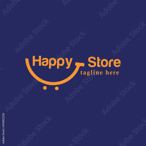 happy store logo design vector format