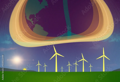 wind turbines in the field
