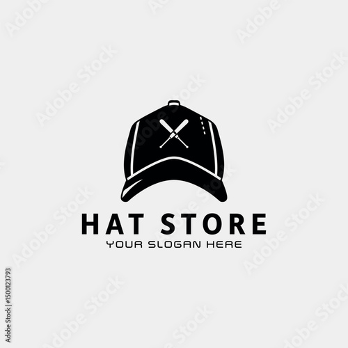 hat cap store logo design vector