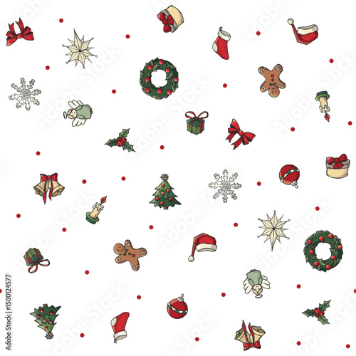  Christmas Vector Illustration with Holiday Elements