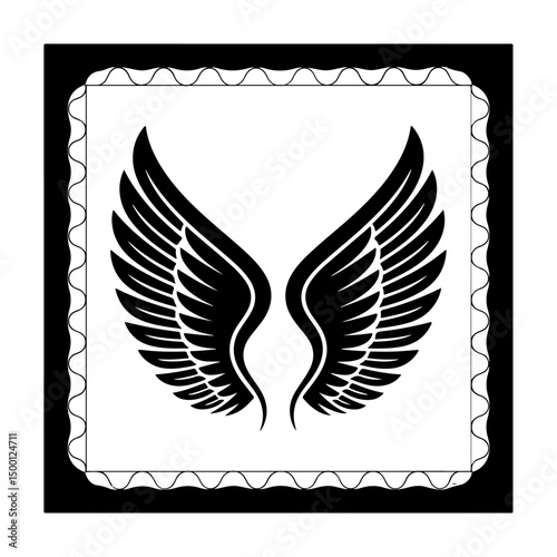 Heavenly Angel Wings Tattoo Vector Template