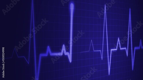Electrocardiogram ECG line animation, symbolizing heart health and medical monitoring