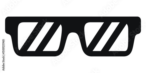 Augmented Reality Glasses Black and White Vector Art - Futuristic Tech Illustration