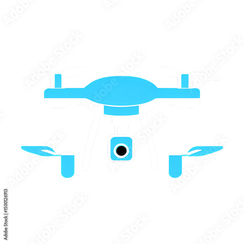 Realistic drone 3D icon in isometric view, modern quadcopter with propellers, high-tech design for aviation, delivery, or surveillance themes. Isolated vector render on transparent background