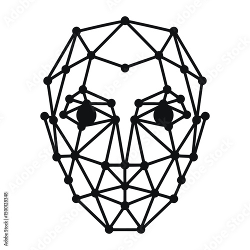 A graphic representation of facial recognition technology.