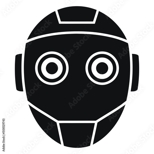 Modern Robot Head Icon, Perfect for Technology