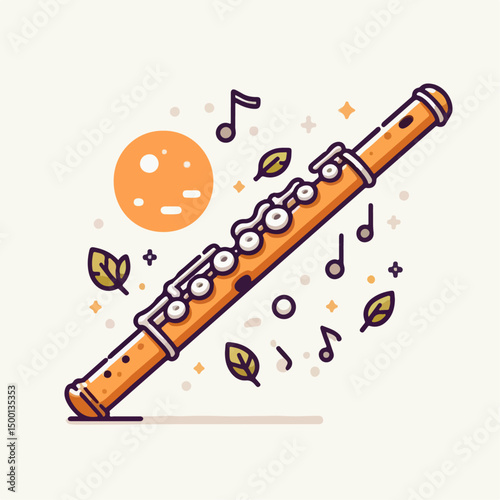 flute vector illustration