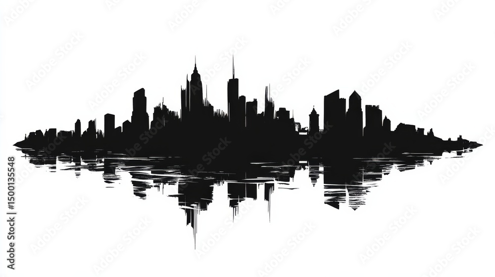 Fototapeta premium city symbol silhouette 2d graphics 