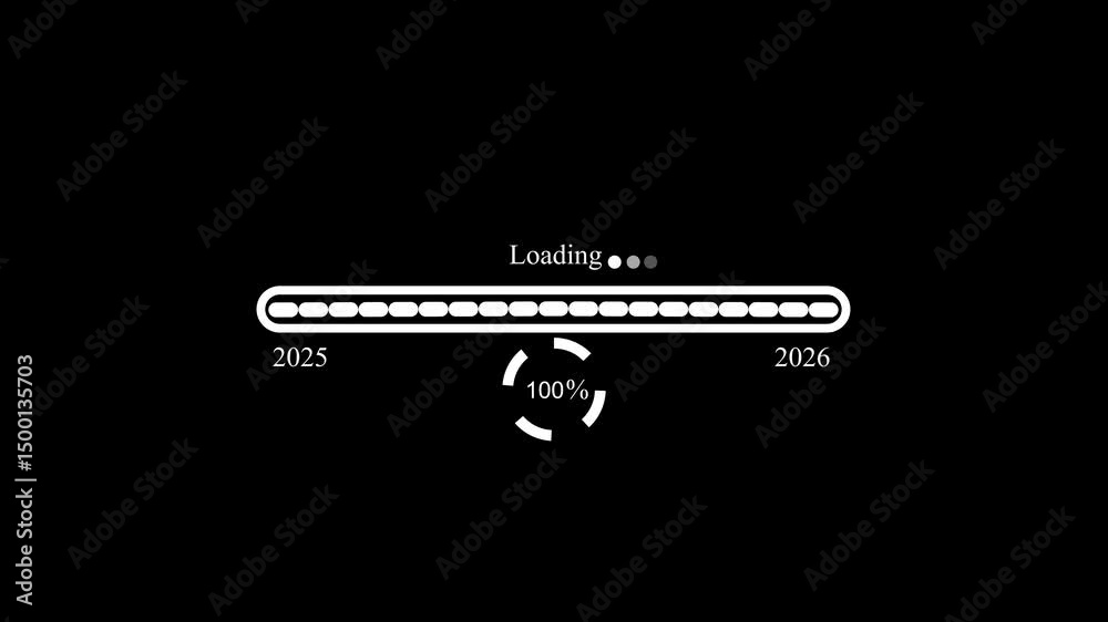 Loading Bar Progressing from 2025 to 2026 Animation Loading Bar Progressing from 2025 to 2026 Animation