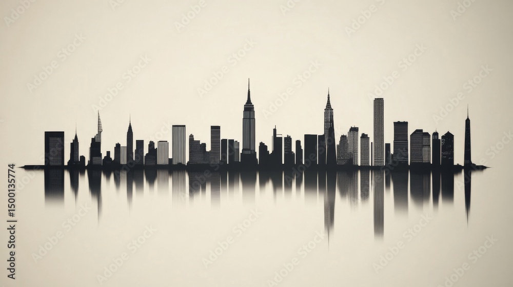 Fototapeta premium city symbol silhouette 2d graphics 