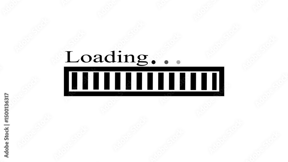 Loading Screen with Progress Bar Animation, Digital Loading Bar Animation, Waiting Progress Bar Animated