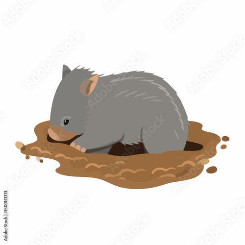 Wombat in BurrowVector image