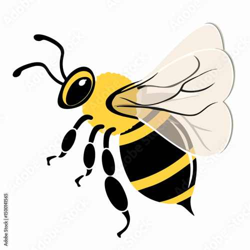 Vector illustration of a bee in flight. Vector image