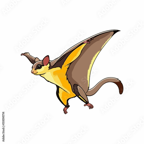 Sugar Glider in FlightVector image