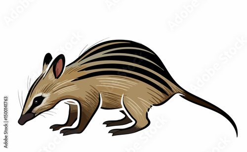 Striped-backed Echimyid Rodent IllustrationVector image