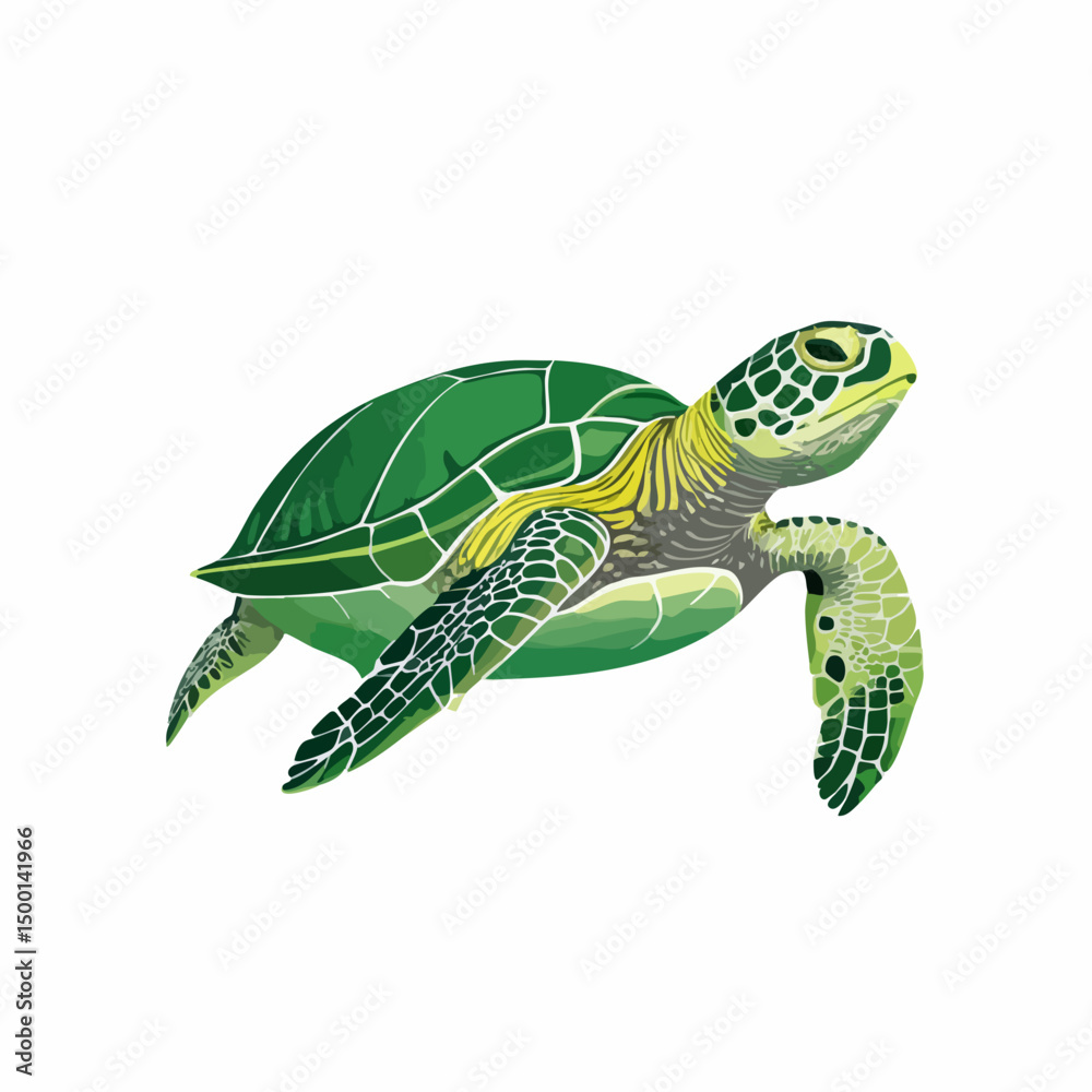 Fototapeta premium Sea Turtle Vector Illustration. Vector image