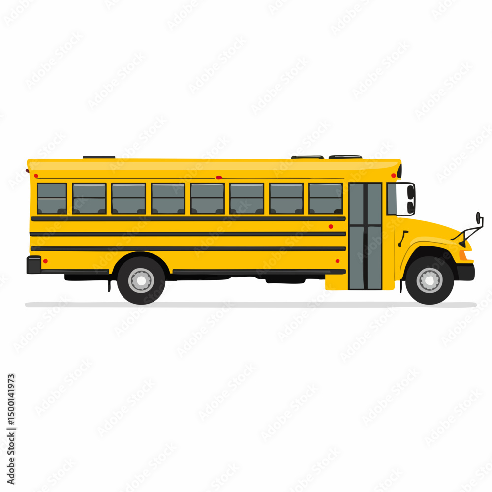 School Bus Side View Illustration. Vector image School Bus Side View Illustration. Vector image