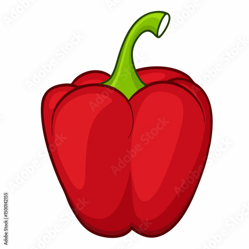 Red Bell Pepper Vector Illustration. Vector image