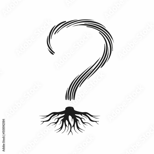 Question Mark with Roots. Vector image