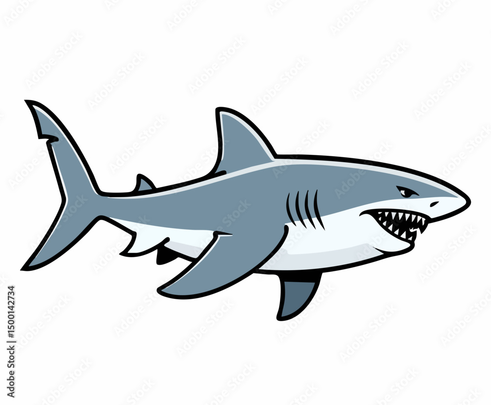 Obraz premium Great White Shark Vector Illustration. Vector image
