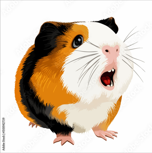 Guinea Pig VocalizingVector image