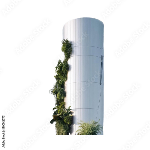Vertical garden design on modern building facade exterior architecture view