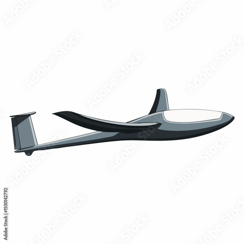 Glider Aircraft Vector Illustration. Vector image