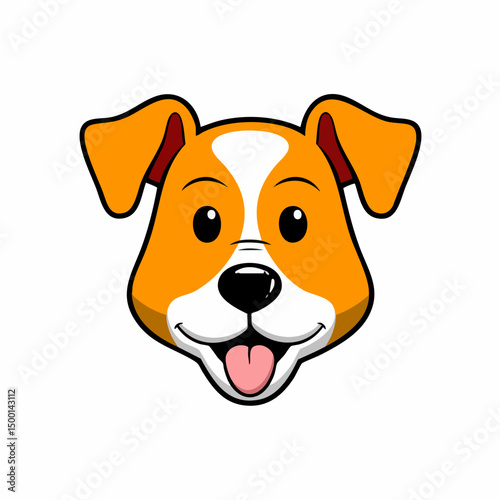 Cartoon Dog Head Vector Illustration. Vector image