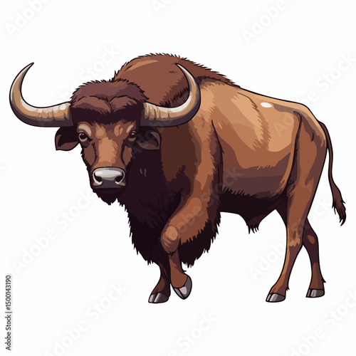 Bovine with Large HornsVector image