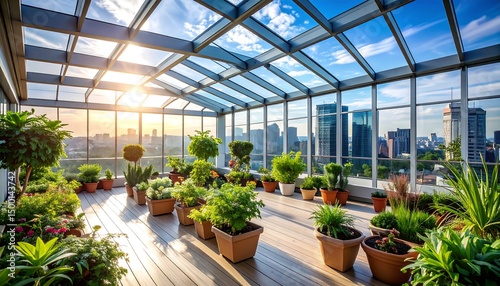 Rooftop Garden with City View